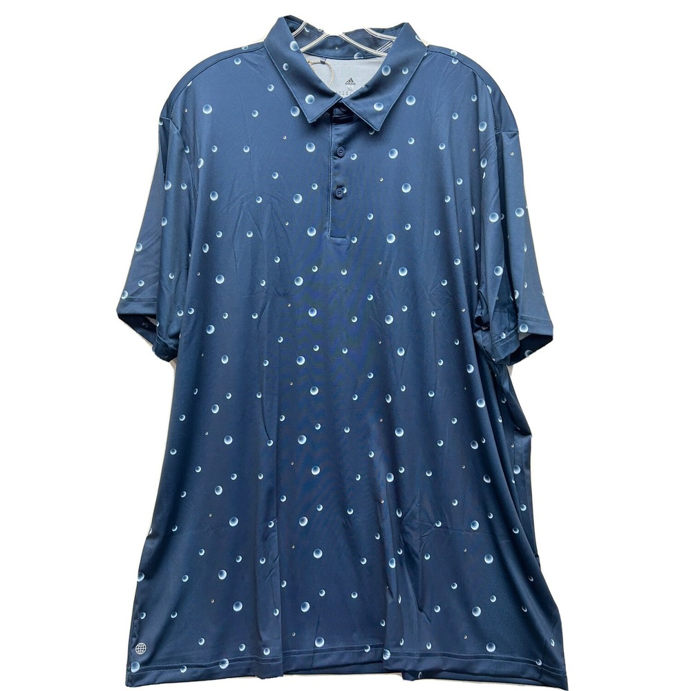 Adidas Mens Size XL Ultimate 365 All Over Print HK6859 Blue Polo Shirt New (L1)